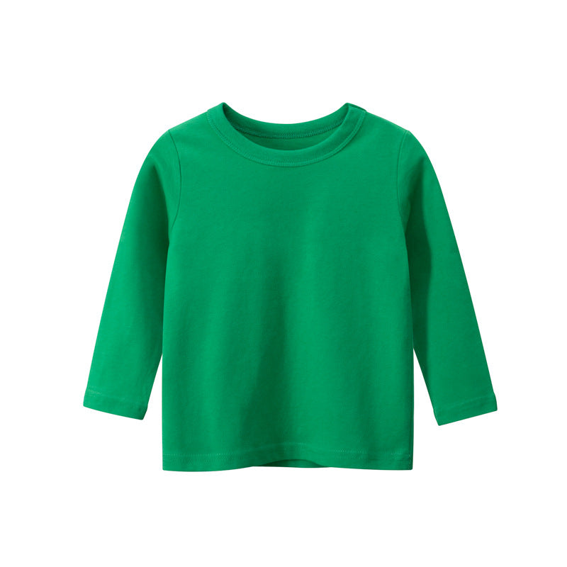 Spring Tops Spring Long Sleeve T-shirt Solid Color Children's Clothes