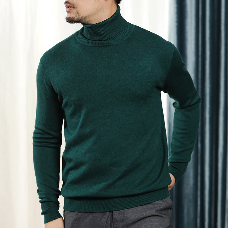 The Rock Turtleneck Solid Color Sweater Men's Knitwear Autumn and Winter Undershirt