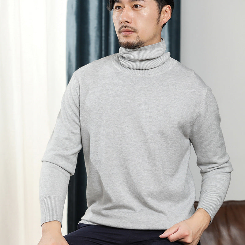 The Rock Turtleneck Solid Color Sweater Men's Knitwear Autumn and Winter Undershirt