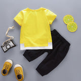 Children Boy Co Ord 2 Piece Set Spring and Summer Short Sleeve Trousers 2 Piece Set