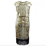 1920S Dress Retro Style Sequin Bead Dress Front and Back V-neck
