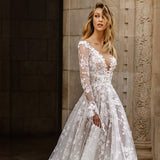 Formal Dresses & Gowns Wedding Dress Lace Long Sleeve Dress Evening Gown