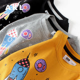Spring Tops Children and Teens Long Sleeves Pure Cotton Fake Two Pieces Top