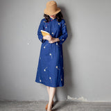 Vintage Embroidery Linen Women's cottagecore aesthetic dresses