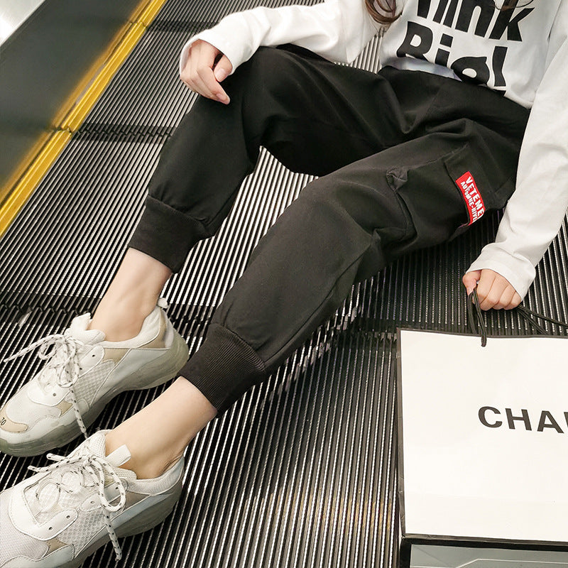 Girls Spring and Autumn Trousers Children Loose Cargo Pants Girl Spring Clothes