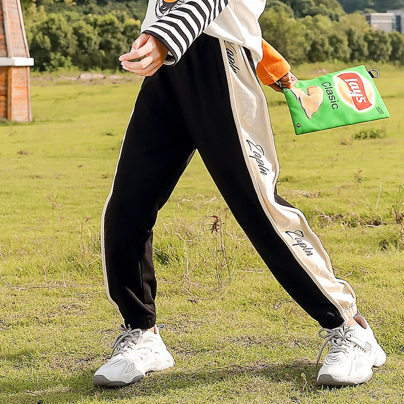 Girls Spring and Autumn Trousers Children Loose Track Pants Girl Spring Clothes