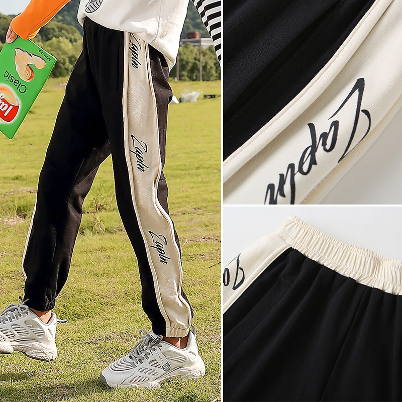 Girls Spring and Autumn Trousers Children Loose Track Pants Girl Spring Clothes