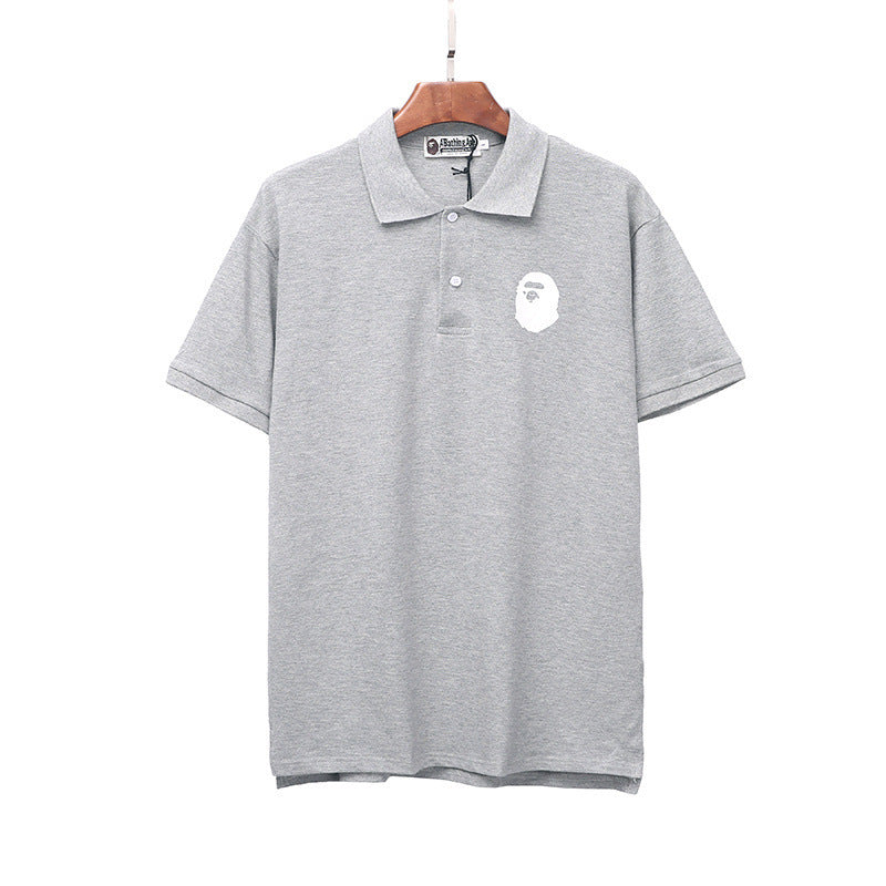 Shark Print T Shirt Summer Printed Short Sleeve All-Match Polo Shirt