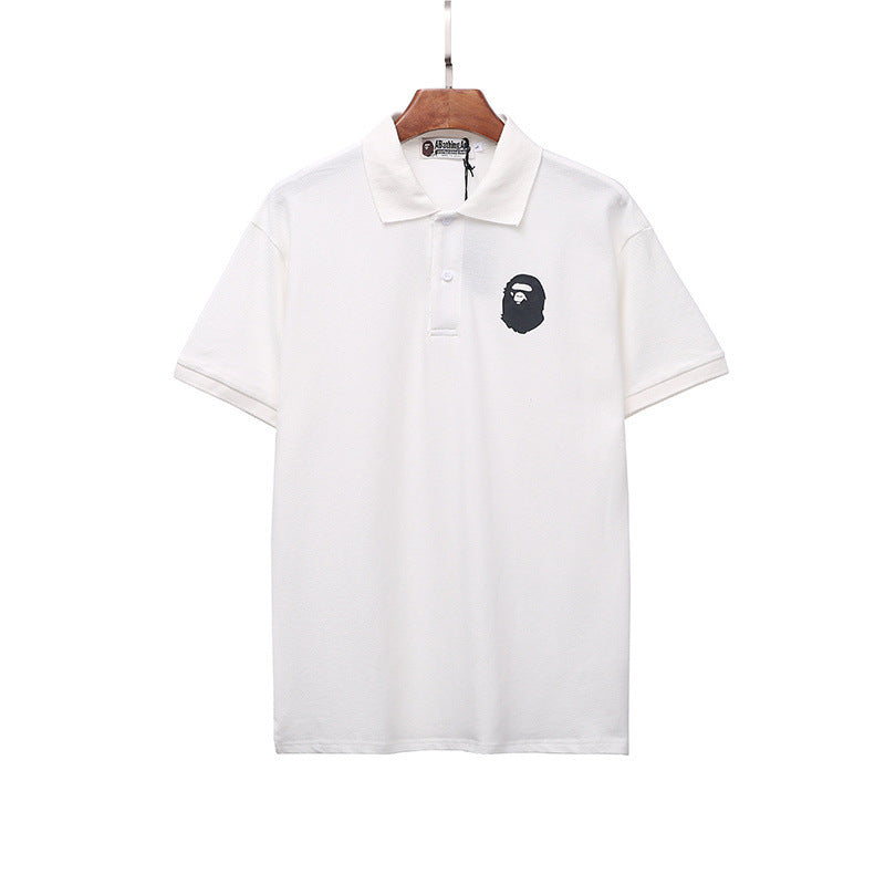 Shark Print T Shirt Summer Printed Short Sleeve All-Match Polo Shirt