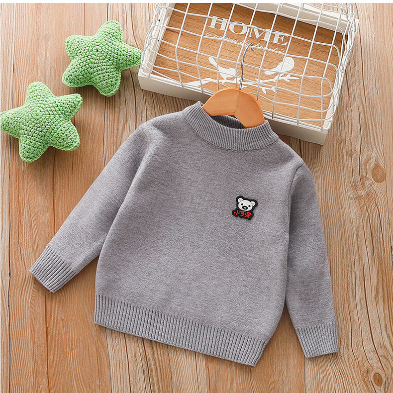 Boys Sweater Children's Thickened Men's Mink Fur Baby Sweater
