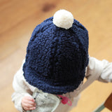 Winter Rompers Autumn and Winter Warm Teddy Bear Plush Earmuffs Hat Baby Peaked Cap