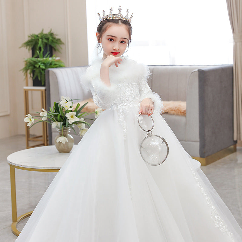 Princess Charlotte Flower Girl Dress Wedding White Birthday Children's Wedding Dress