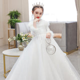 Princess Charlotte Flower Girl Dress Wedding White Birthday Children's Wedding Dress