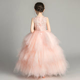 Princess Charlotte Flower Girl Dress Princess Wedding  Children Girl Evening Dress Little Host Costume for Piano Performance