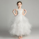 Princess Charlotte Flower Girl Dress Princess Wedding  Children Girl Evening Dress Little Host Costume for Piano Performance