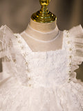 Princess Charlotte Flower Girl Dress White Summer Children's  Birthday Dress