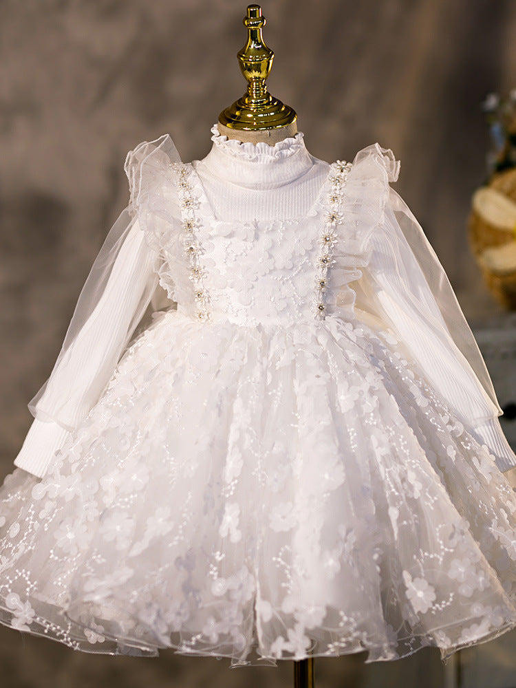 Princess Charlotte Flower Girl Dress White Summer Children's  Birthday Dress