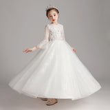 Princess Charlotte Flower Girl Dress Evening Gown Wedding Dress for Children Host Performance Costume Birthday
