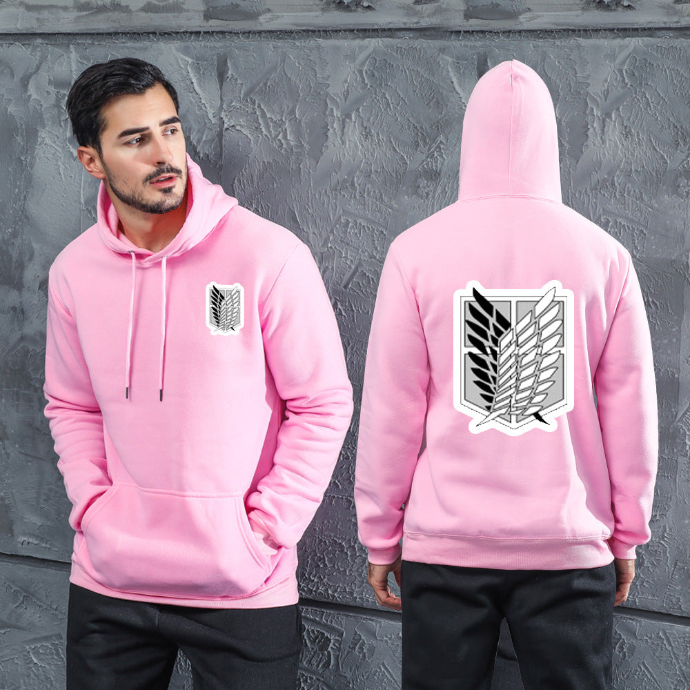 Men Graphic Hoodie Fashion Casual Men and Women Velvet Padded Hooded Sweatshirt