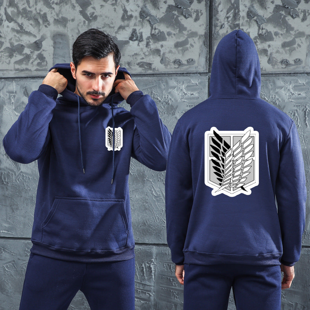 Men Graphic Hoodie Fashion Casual Men and Women Velvet Padded Hooded Sweatshirt