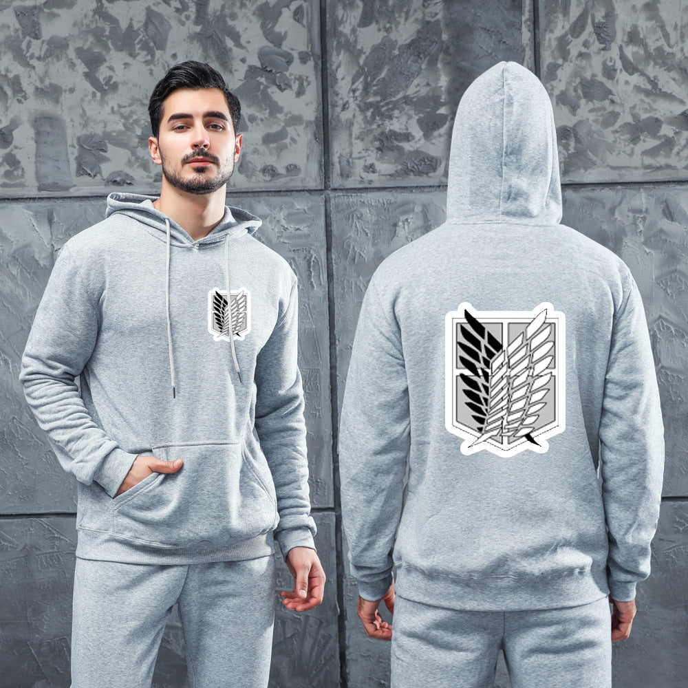 Men Graphic Hoodie Fashion Casual Men and Women Velvet Padded Hooded Sweatshirt