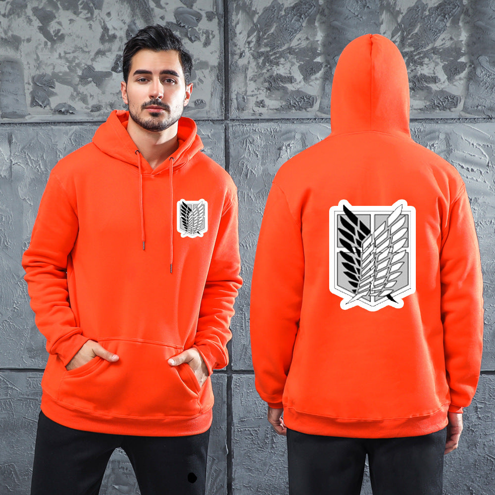 Men Graphic Hoodie Fashion Casual Men and Women Velvet Padded Hooded Sweatshirt