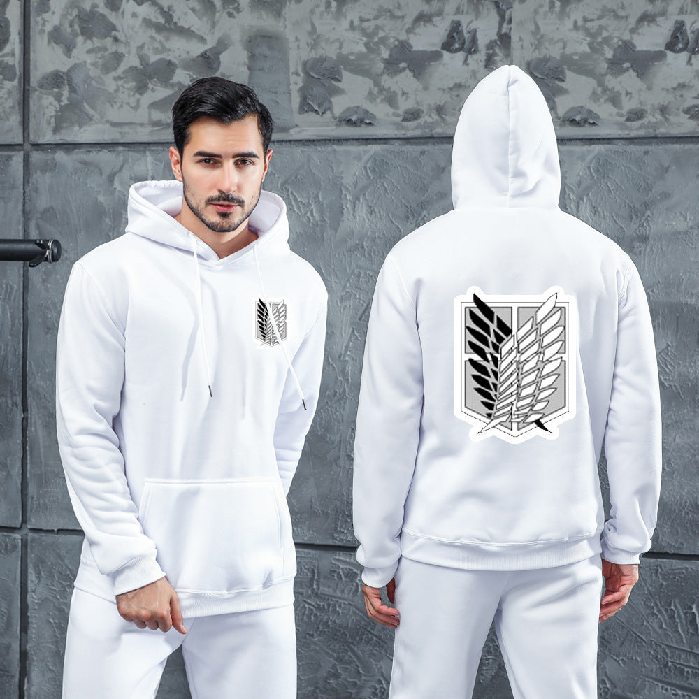 Men Graphic Hoodie Fashion Casual Men and Women Velvet Padded Hooded Sweatshirt