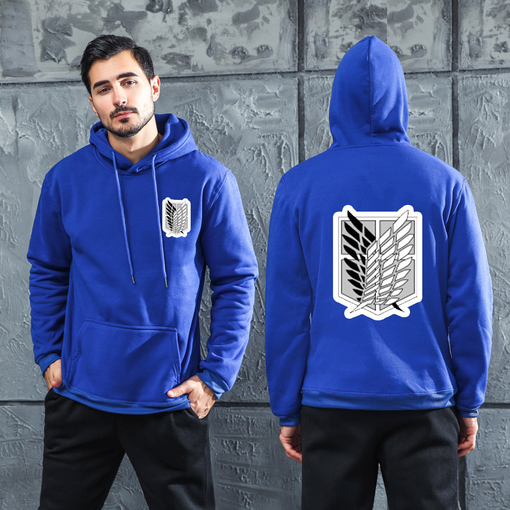 Men Graphic Hoodie Fashion Casual Men and Women Velvet Padded Hooded Sweatshirt