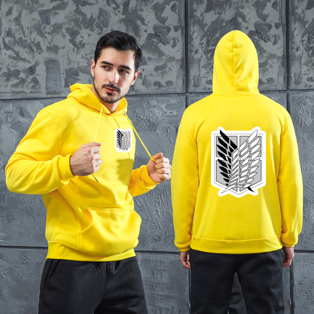 Men Graphic Hoodie Fashion Casual Men and Women Velvet Padded Hooded Sweatshirt