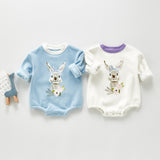 Winter Rompers Winter Baby Rabbit Long Sleeve Round Neck Cashmere Breathable Rompers Jumpsuit Onesie