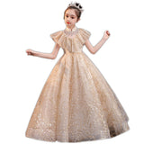 Princess Charlotte Flower Girl Dress Host Evening Dress Children's Catwalk Performance Costume Birthday Princess Dress Autumn
