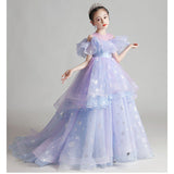 Princess Charlotte Flower Girl Dress Trailing Children's Birthday Catwalk Dress Host Performance Costume
