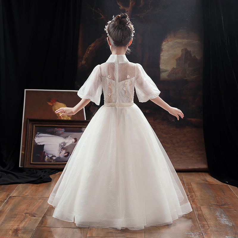 Princess Charlotte Flower Girl Dress Girls' Wedding Dress Model Catwalk Costume for Piano Performance Birthday Gift Children Dress