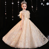 Princess Charlotte Flower Girl Dress Host Evening Dress Children's Catwalk Performance Costume Birthday Princess Dress Autumn