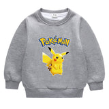 Children Pokemon Pikachu Hoodie Fleece-Lined Baby Sweater Double-Layer Thickened Coat Top