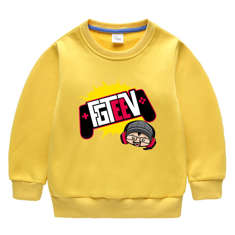 Fgteev Children's Sweater Fleece Lined Padded Warm Keeping Top