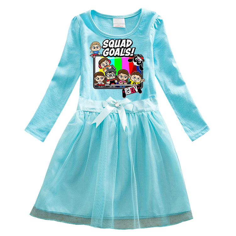 Fgteev Children's Cartoon Pleated Dress