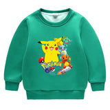 Children Pokemon Pikachu Hoodie Baby Pikachu Sweater Double-Layer Thickened Coat Top