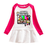 Fgteev Contrast Color Pleated Dress for Girls