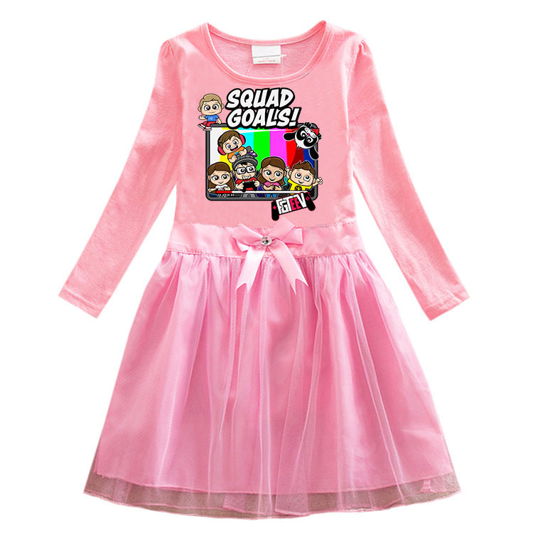 Fgteev Children's Cartoon Pleated Dress