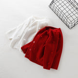 Girl Cardigan Sweaters Autumn and Winter Thickening Knitted Coat