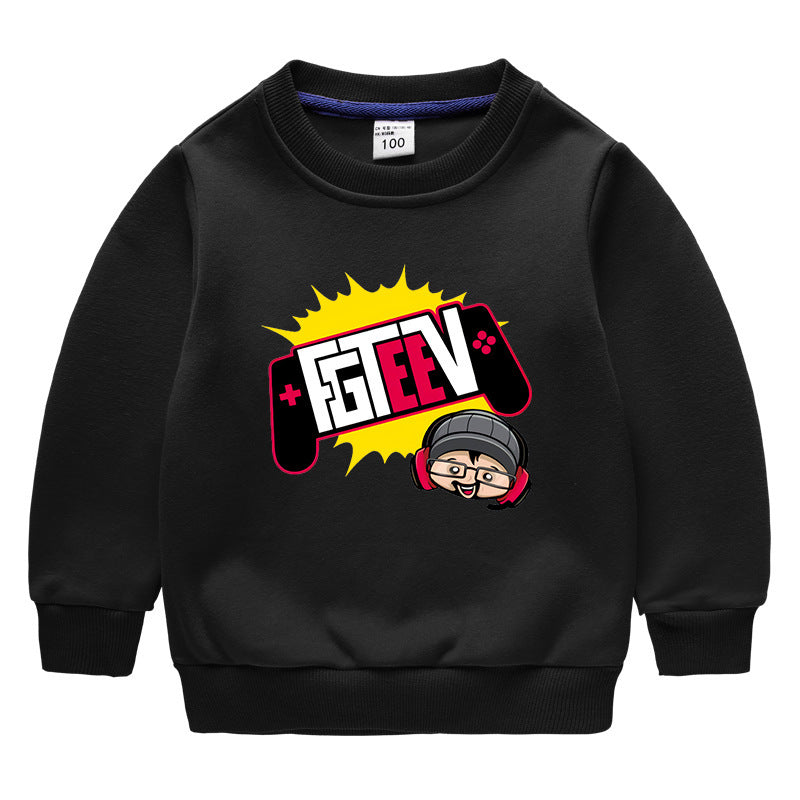 Fgteev Children's Sweater Fleece Lined Padded Warm Keeping Top