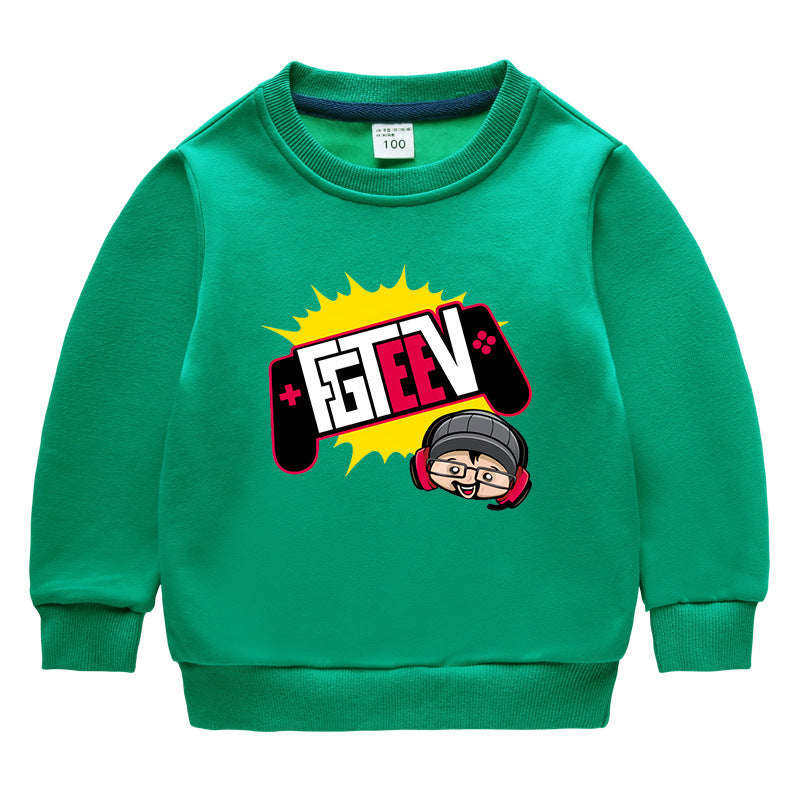 Fgteev Children's Sweater Fleece Lined Padded Warm Keeping Top