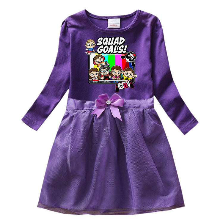 Fgteev Children's Cartoon Pleated Dress