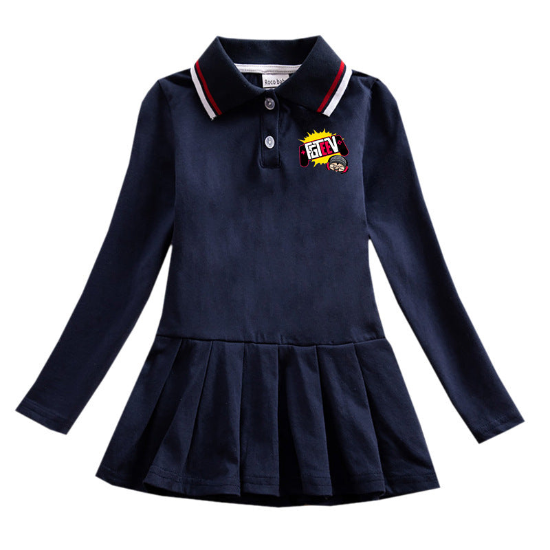 Fgteev Spring and Autumn Long-Sleeved Children's Dress