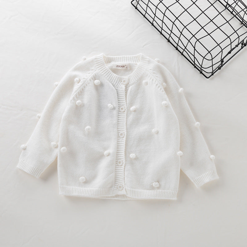 Girl Cardigan Sweaters Autumn and Winter Thickening Knitted Coat