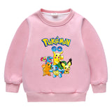 Children Pokemon Pikachu Hoodie Autumn and Winter Clothing Children's Fleece-Lined Sweater Double Layer Thickened Coat Top