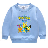 Children Pokemon Pikachu Hoodie Autumn and Winter Clothing Children's Fleece-Lined Sweater Double Layer Thickened Coat Top
