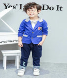 Children Boy Co Ord Coat T-shirt Pants 3 Piece Set