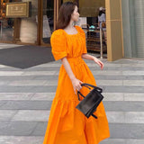 Burnt Orange Dress Small Skirt Vintage Dress Long Skirt Summer
